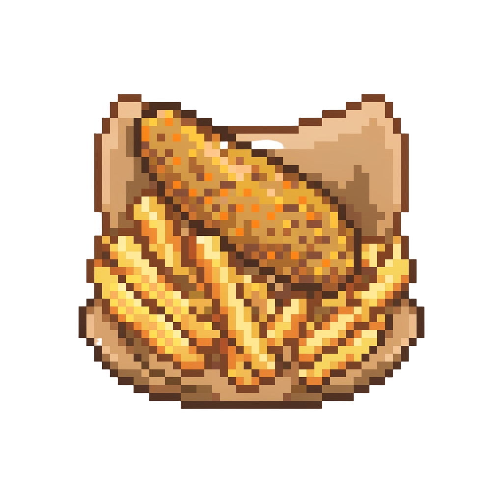 A Golden Crispy Fried Chicken Tender Basket with Crinkle Fries