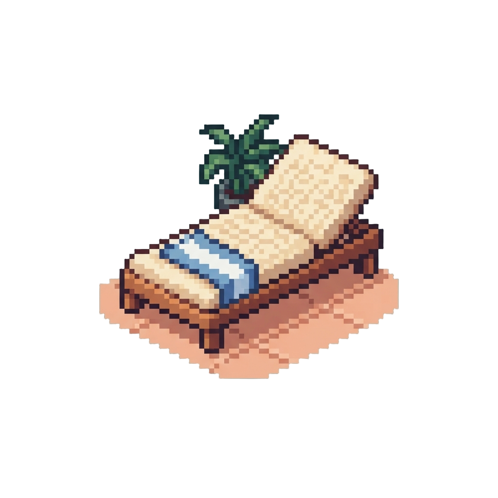 A Cozy Sunbed Resting on a Warm Tropical Balcony