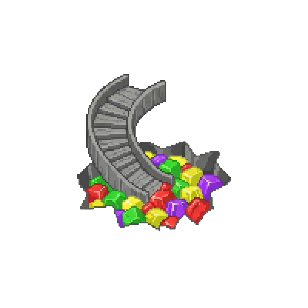 A Steep Endless Slide Into a Pit of Colorful Jiggling Gelatin