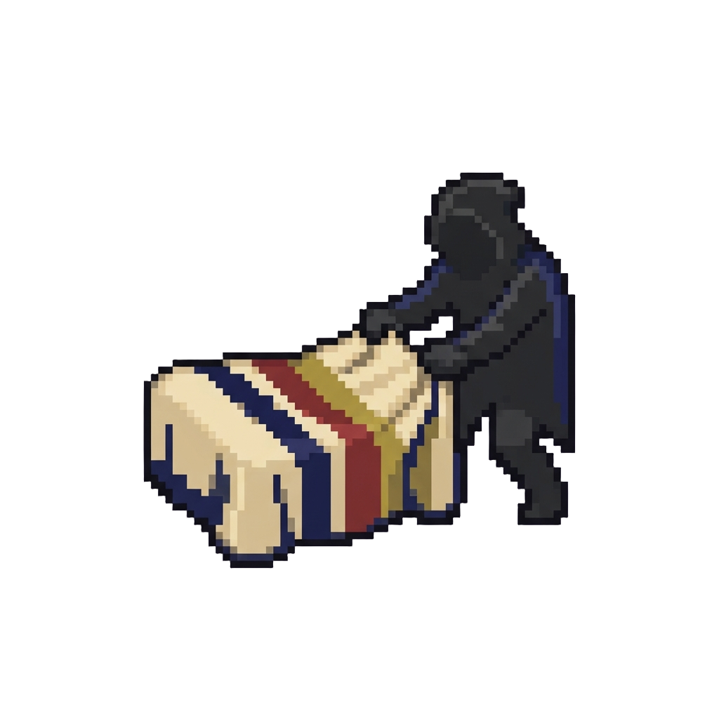 A Shadowy Figure Stealing Away the Cozy Bed Blanket