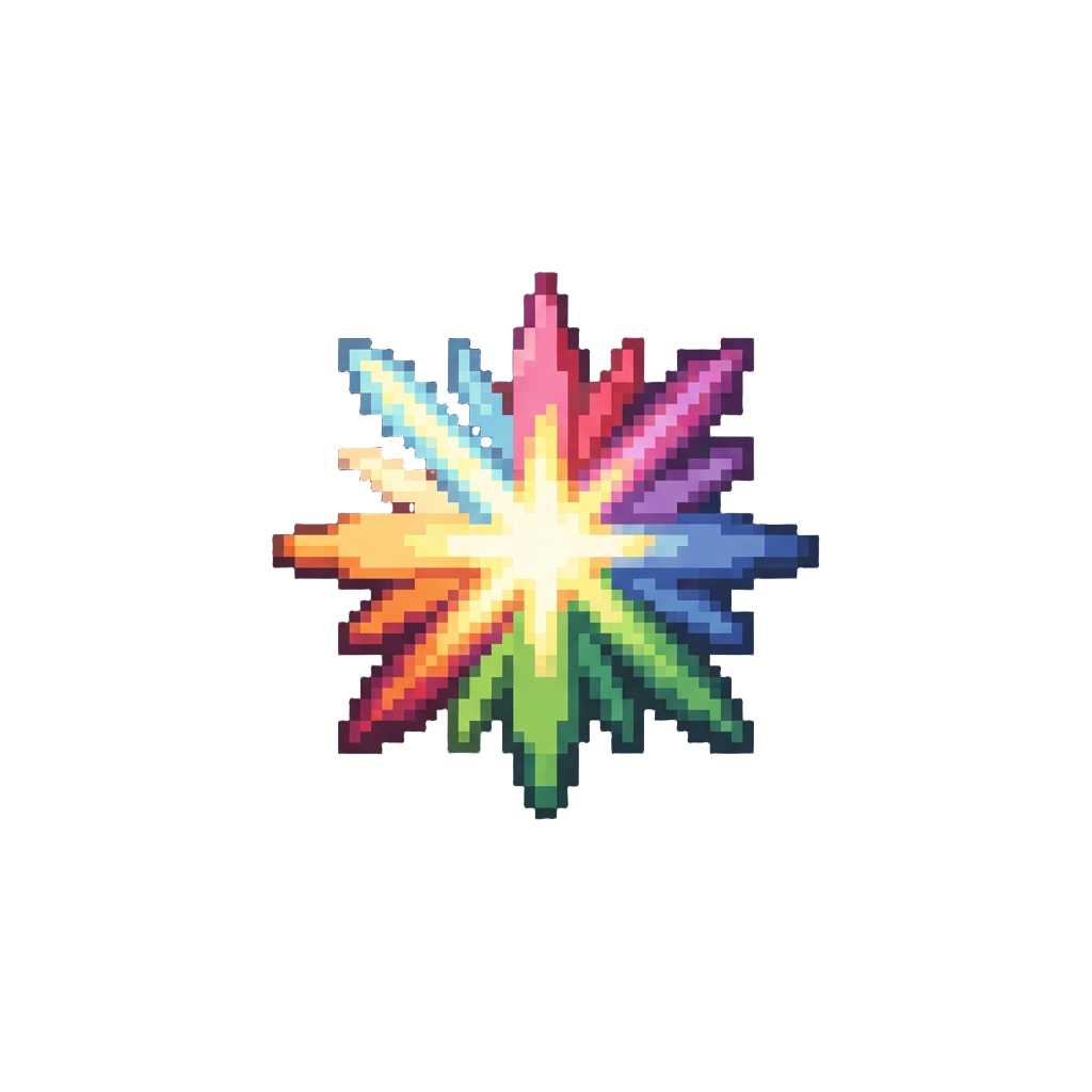 A Glowing Rainbow Stage Spotlight Burst