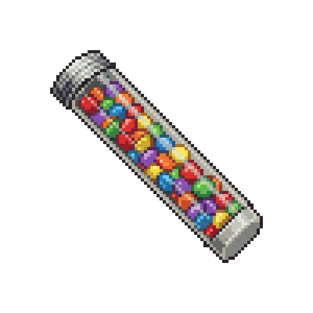 A Giant Tube of Colorful Chocolate Buttons
