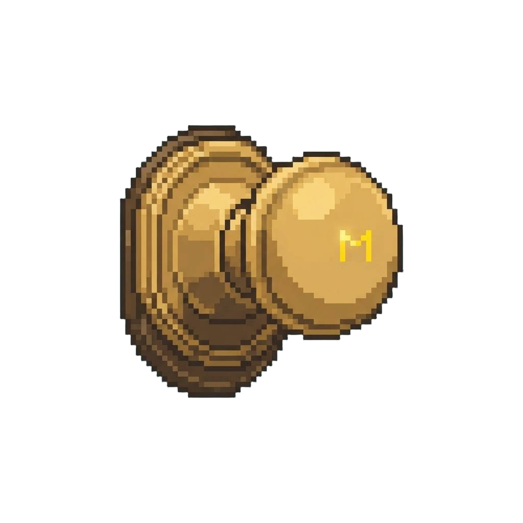 A Polished Brass Doorknob Stamped with a Tiny Golden "m"