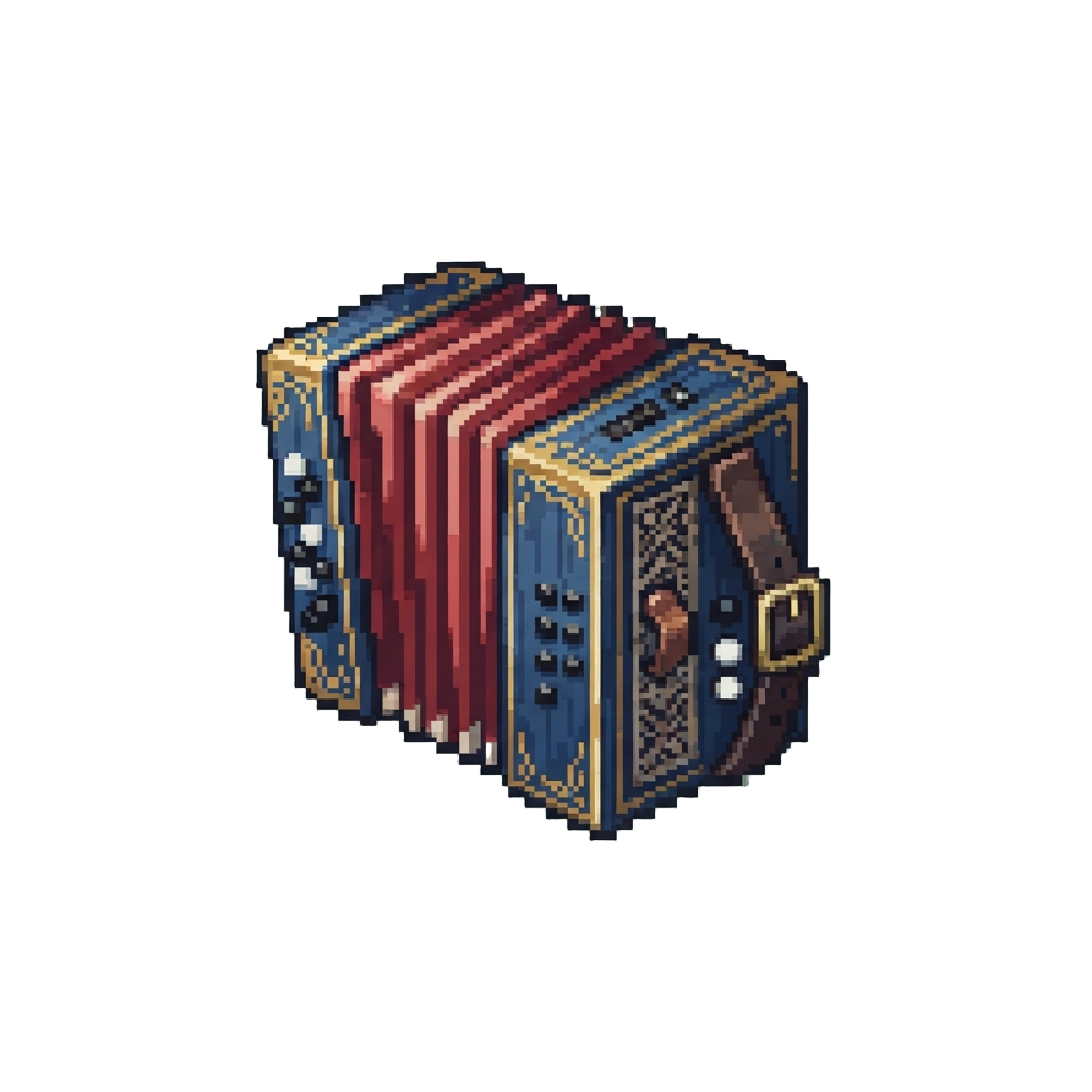 A Miniature Painted Wooden Accordion