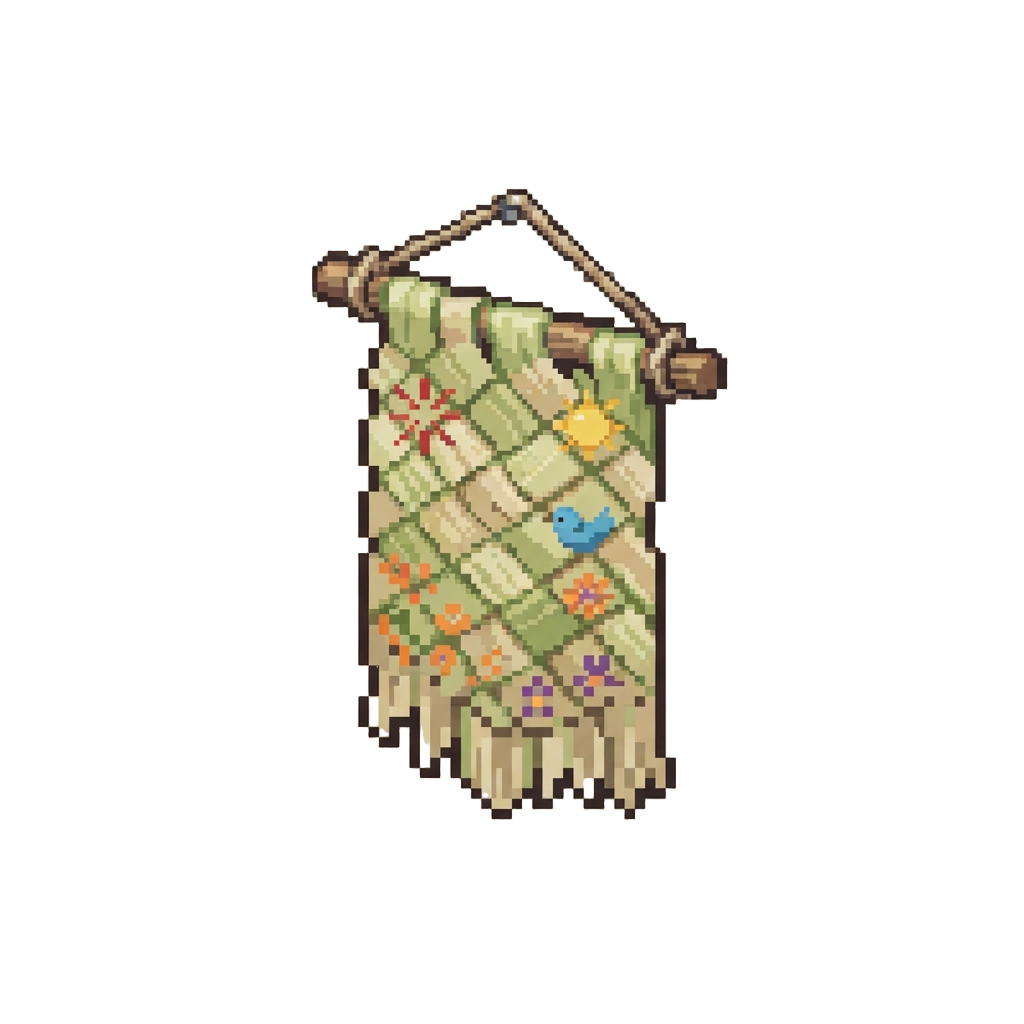 A Woven Palm-leaf Celebration Banner