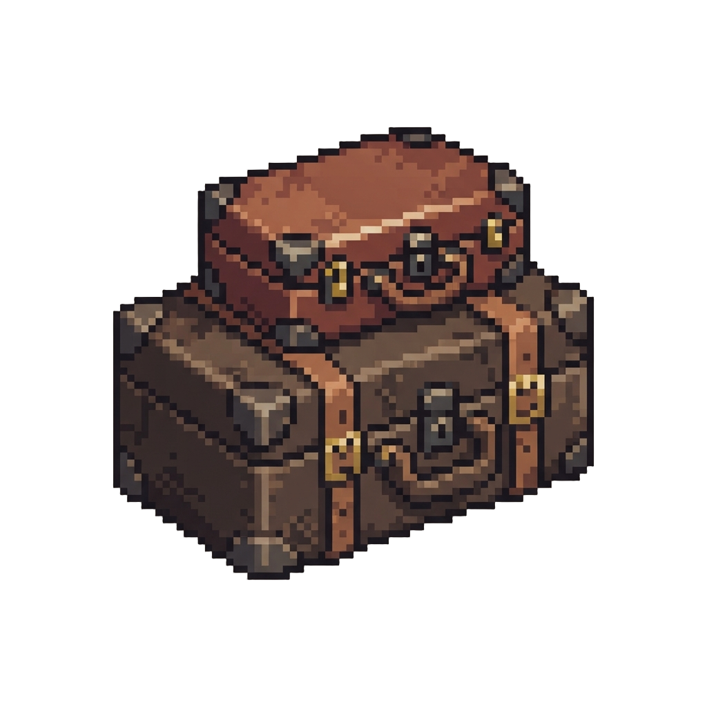 A Pile of Old Leather Suitcases