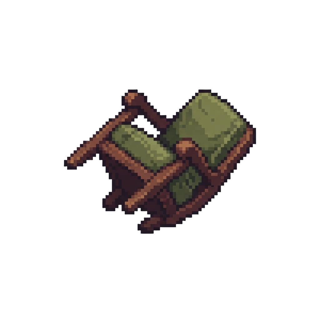 A Tipped Over Wooden Armchair