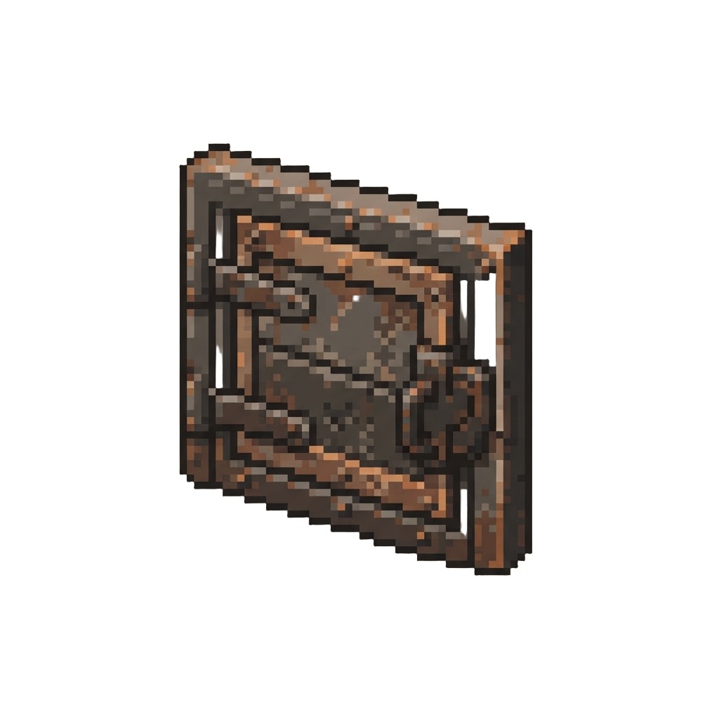 A Rusted Iron Cellar Door