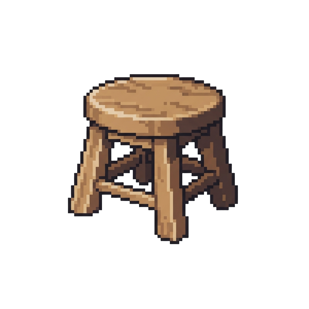 A Small Wooden Footstool