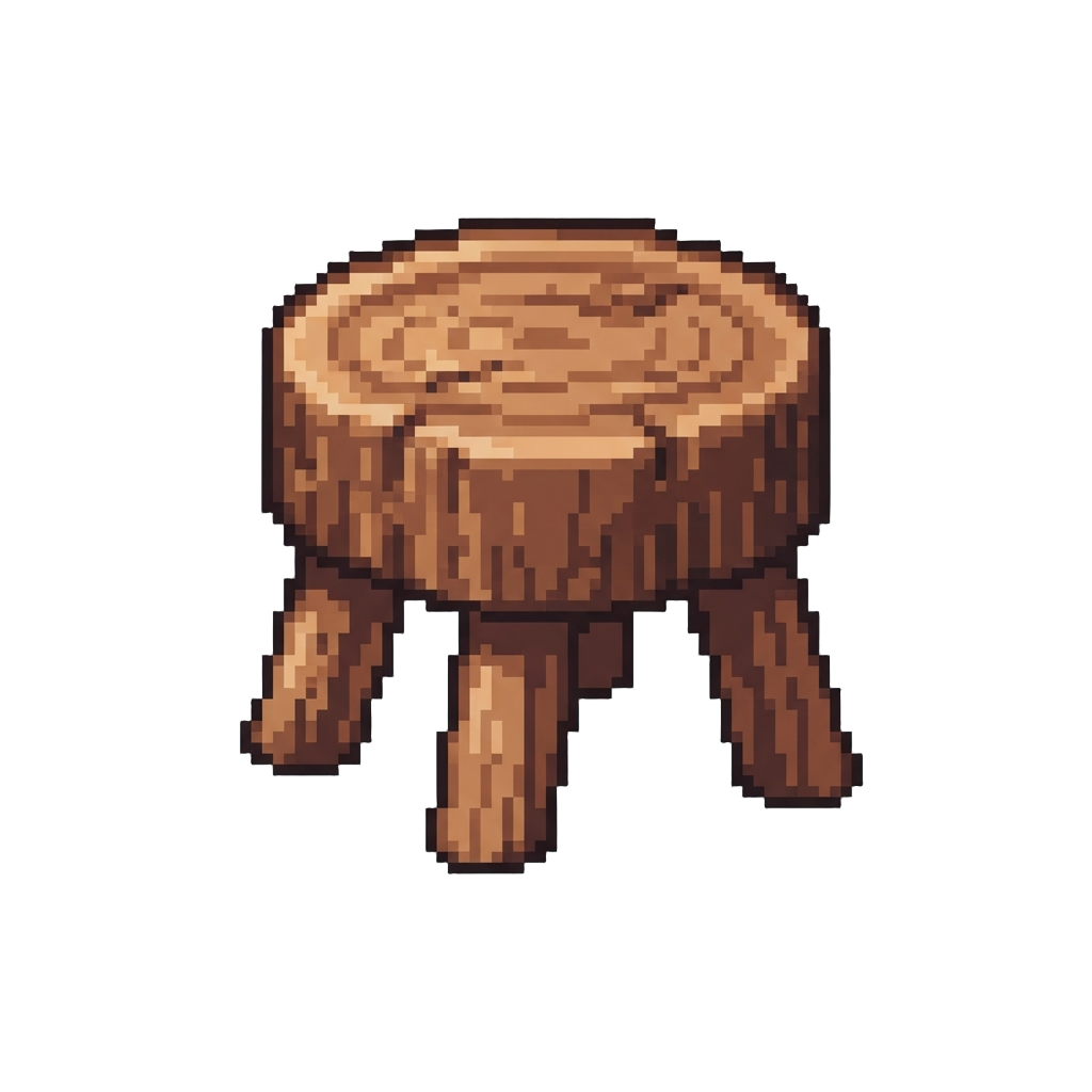 A Rustic Log Stool