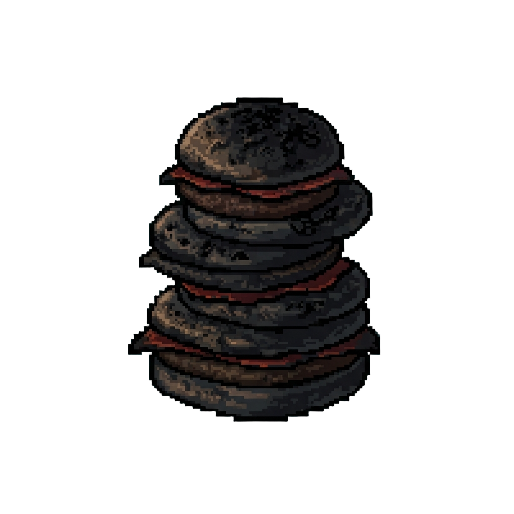 A Tower of Burnt Black Krabby Patties