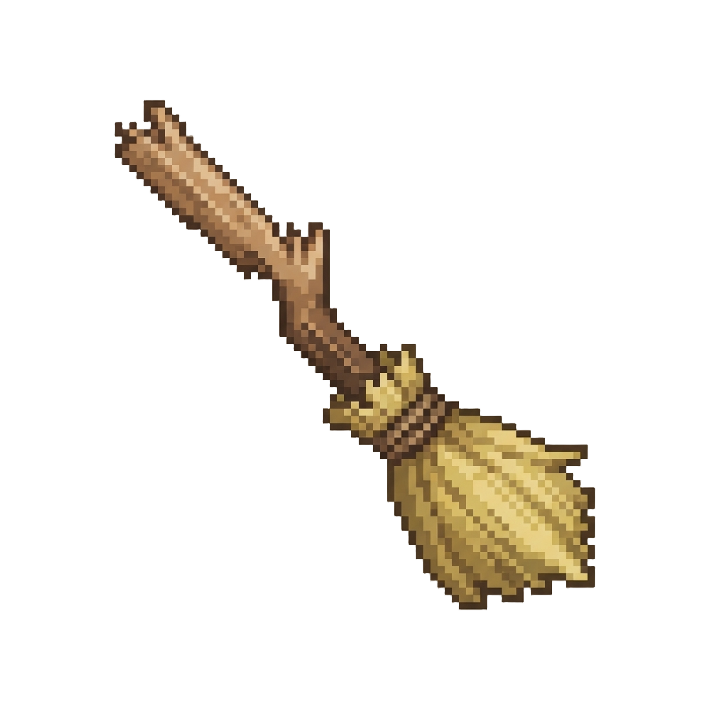 A Broken Wooden Broom Bundle