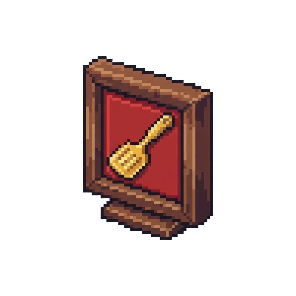 A Framed Golden Spatula Trophy
