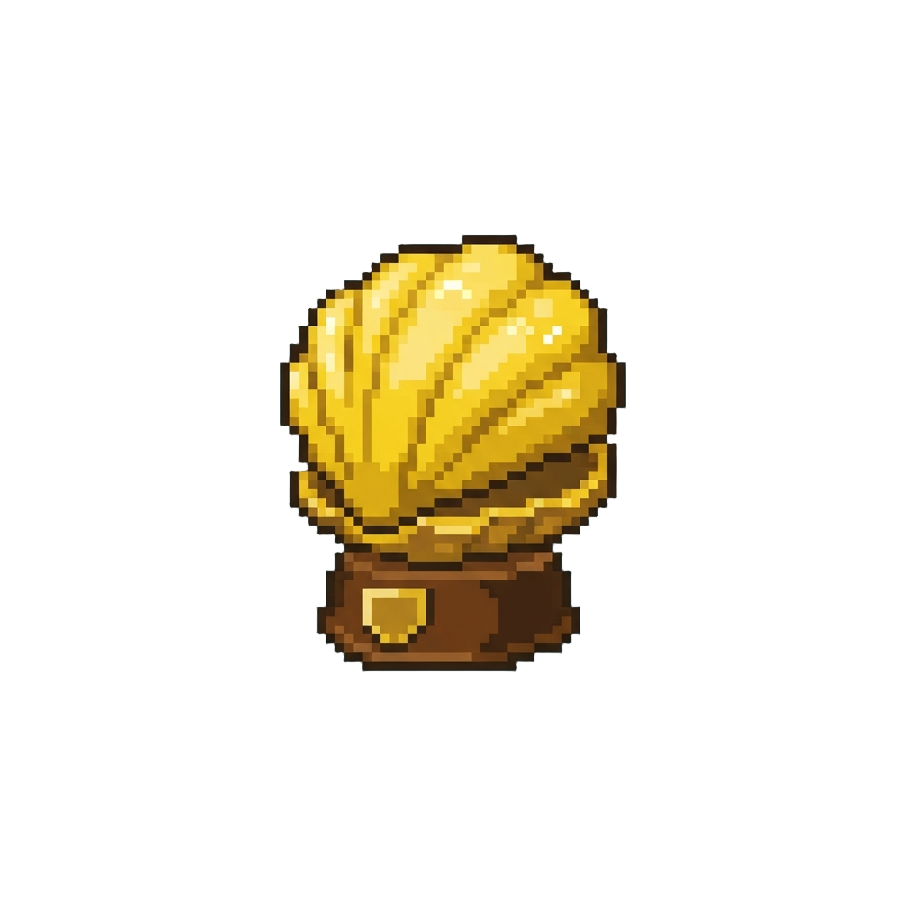 A Sparkling Golden Clam Shell Award
