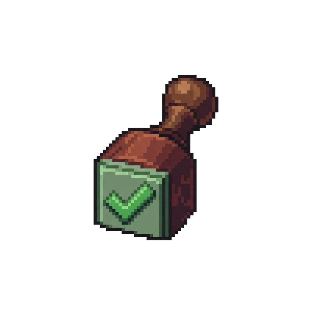 A Neat Green Checkmark Stamp