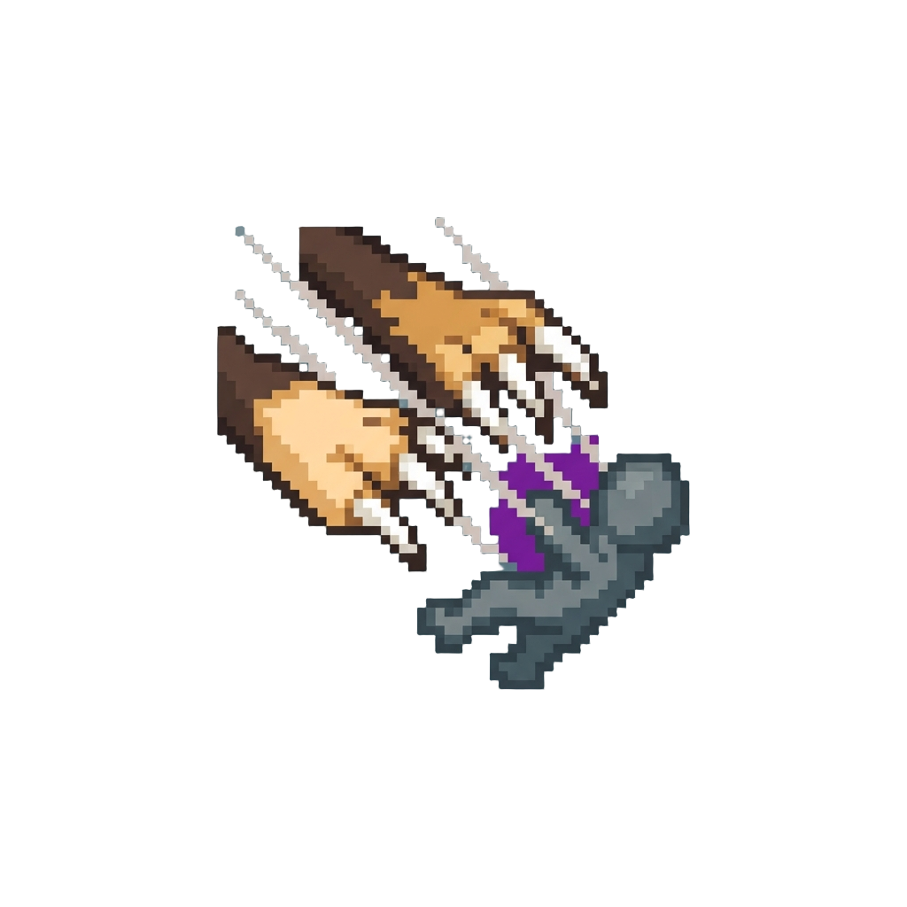 A Furious Double-paw Claw Swipe Knocking @image1 Down