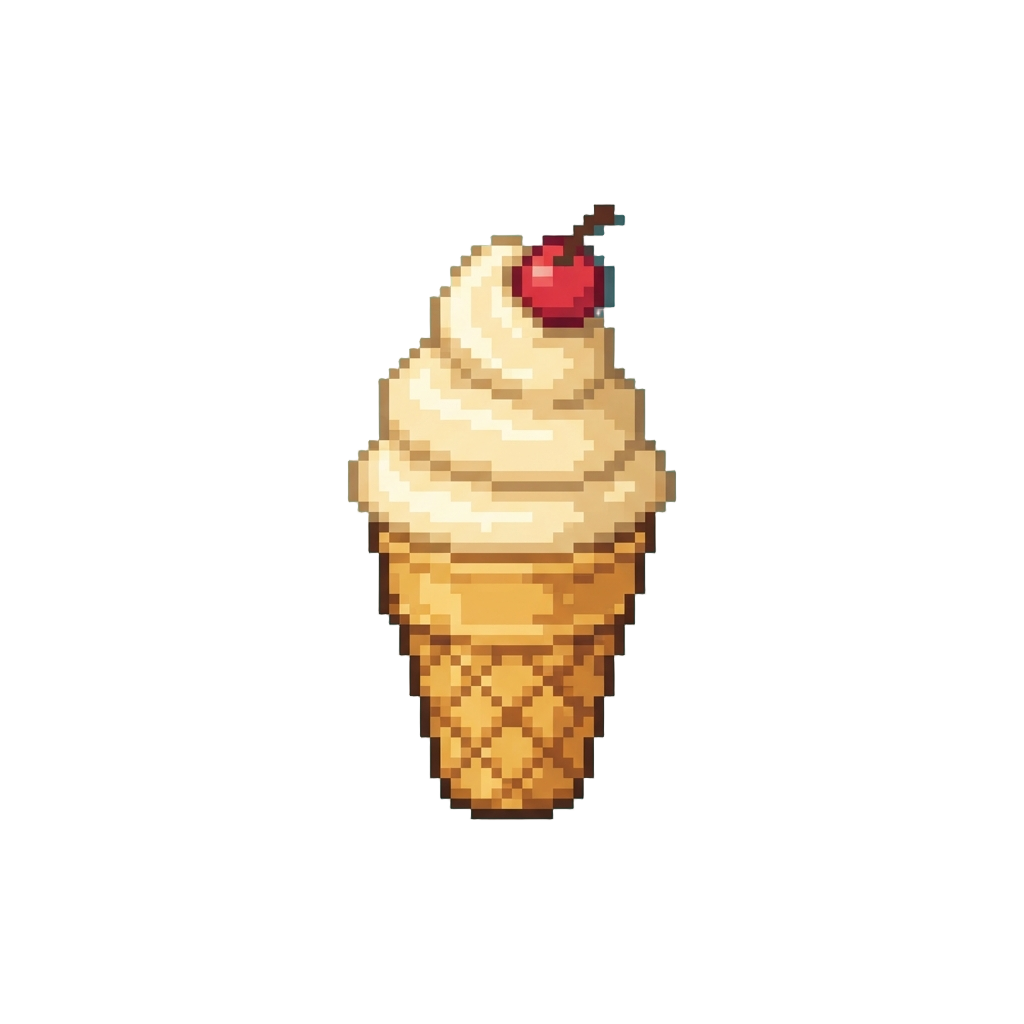 Classic Creamy Vanilla Soft-serve with Cherry on Top