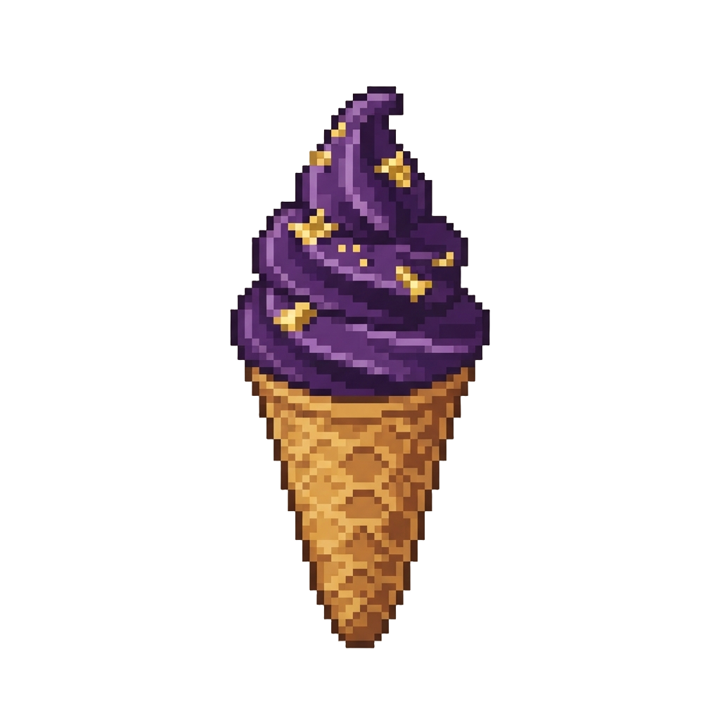 Deep Purple Ube Soft-serve with Edible Gold Leaf