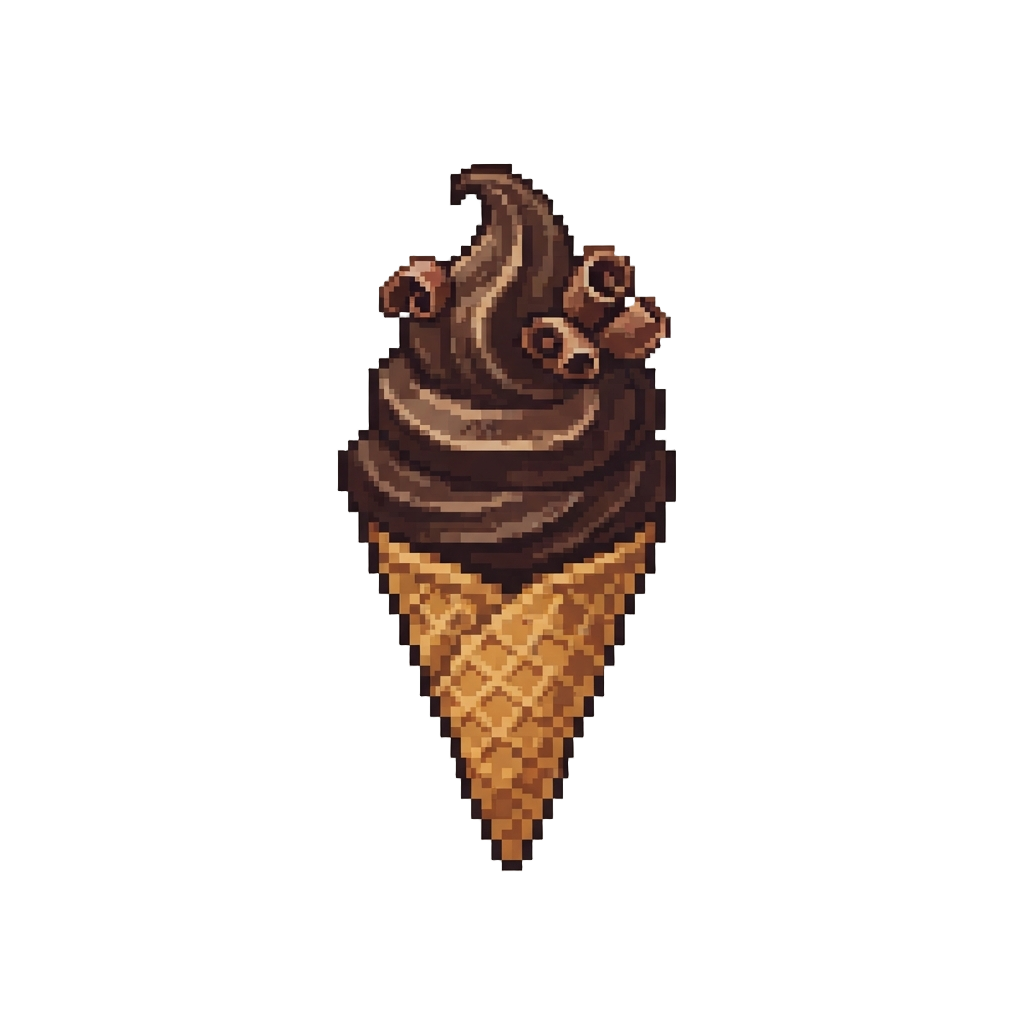 Rich Dark Chocolate Soft-serve with Chocolate Curls