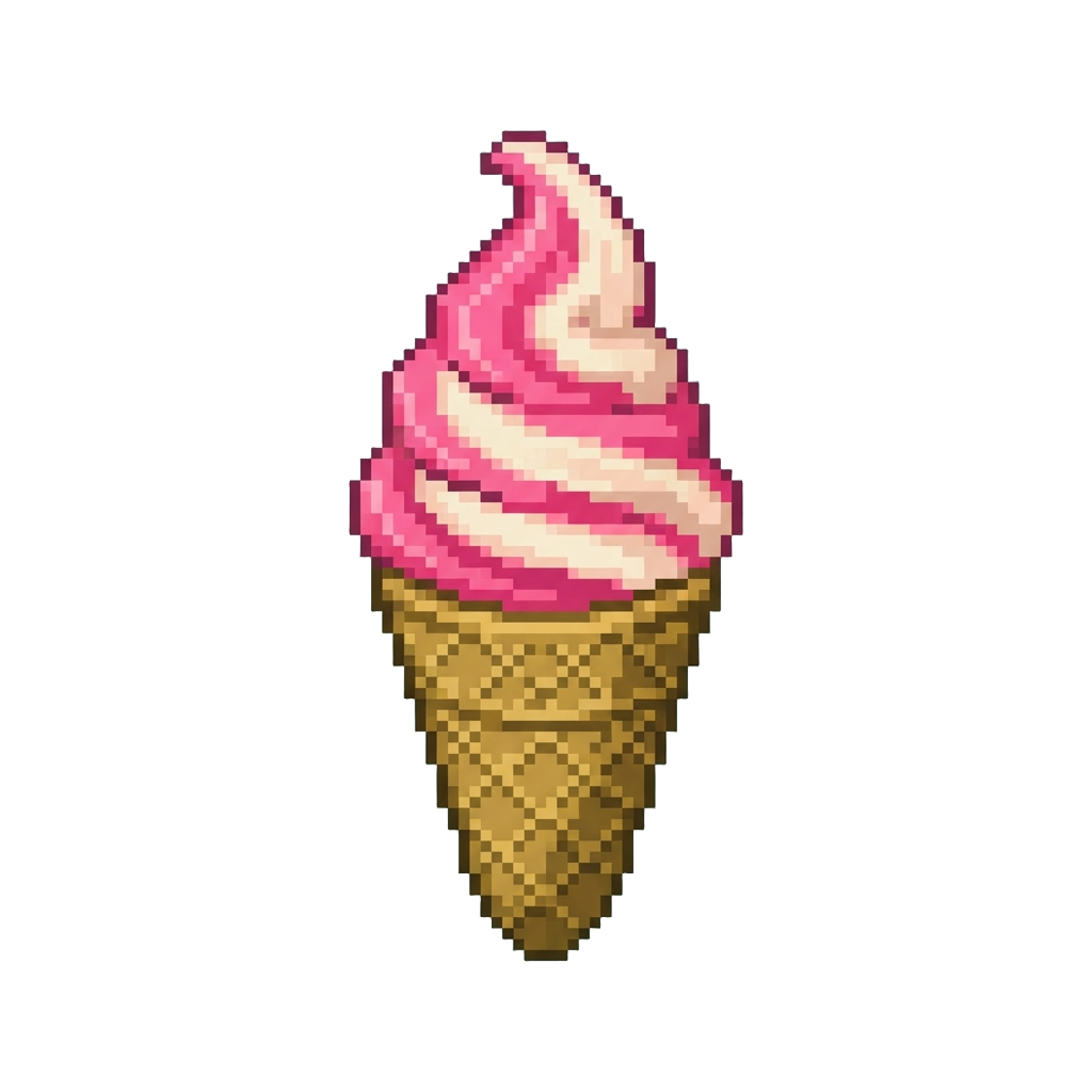Vibrant Pink Strawberry-vanilla Twist Soft-serve