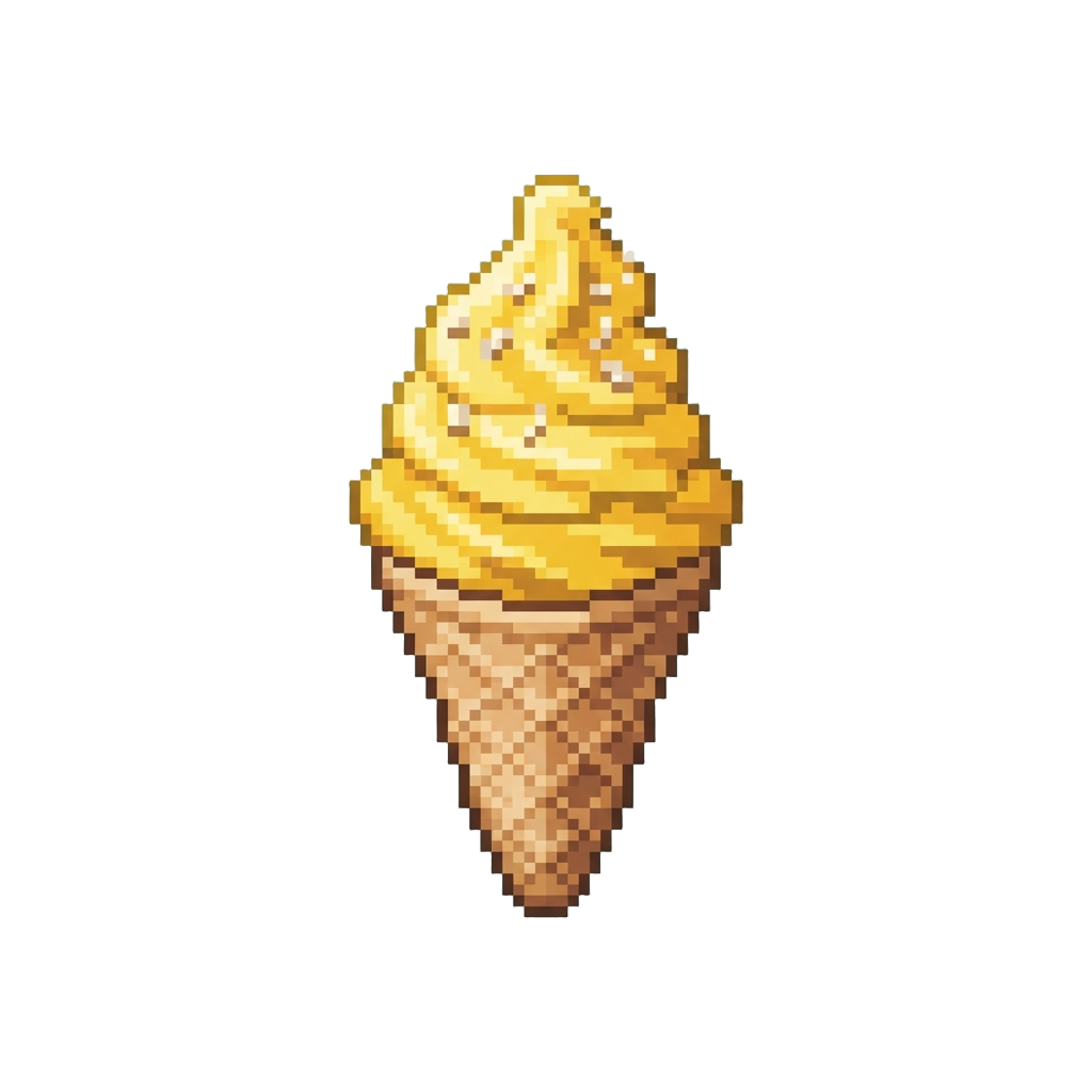 Sunshine Yellow Mango Soft-serve with Coconut Flakes