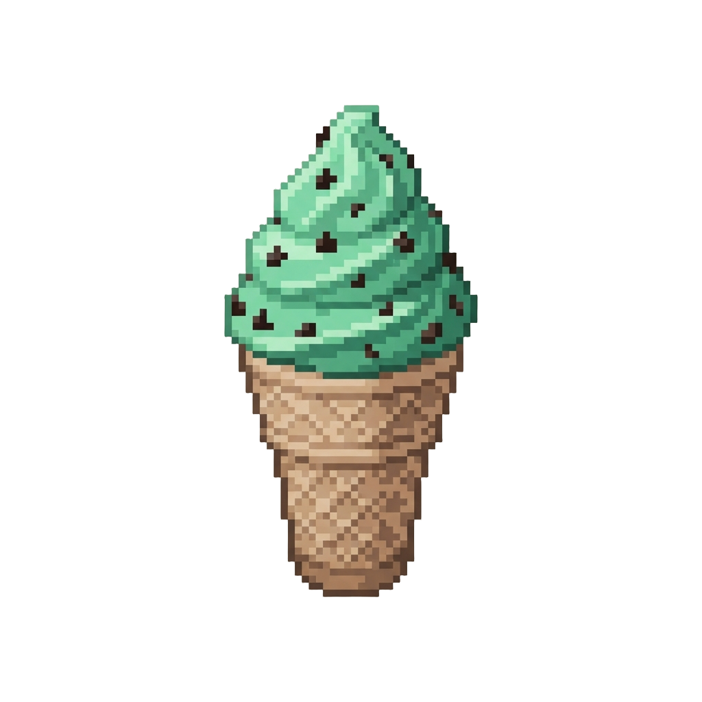 Mint Green Soft-serve with Mini Chocolate Chips