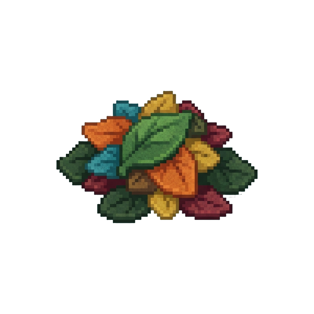A Pile of Soft Colorful Felt Leaves