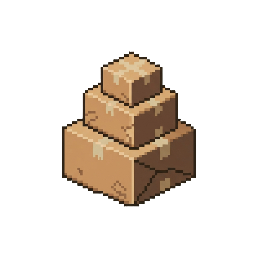 A Miniature Stack of Cardboard Boxes