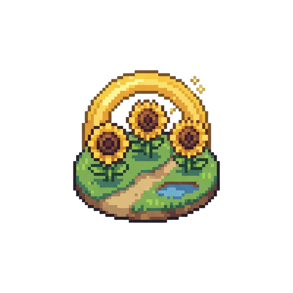 A Dazzling Sunflower Field Paradise with a Golden Rainbow