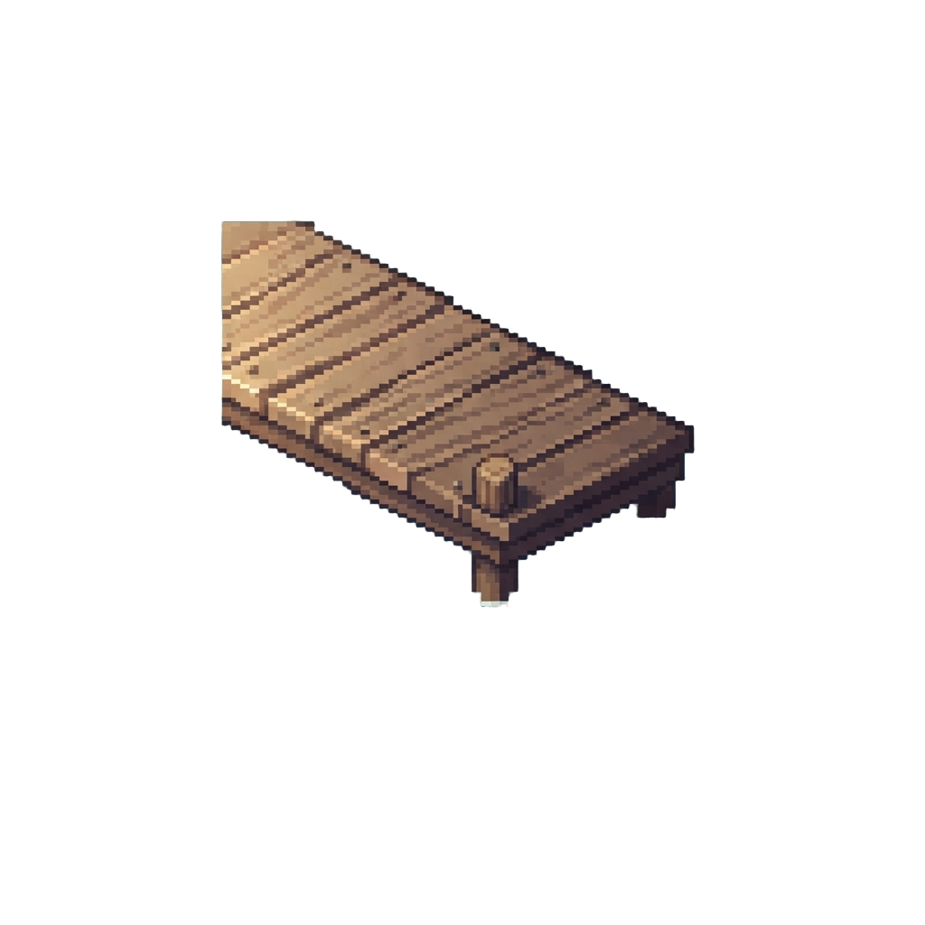 A Sunny Lakeside Dock with Tiny Crystal Clear Water Ripples
