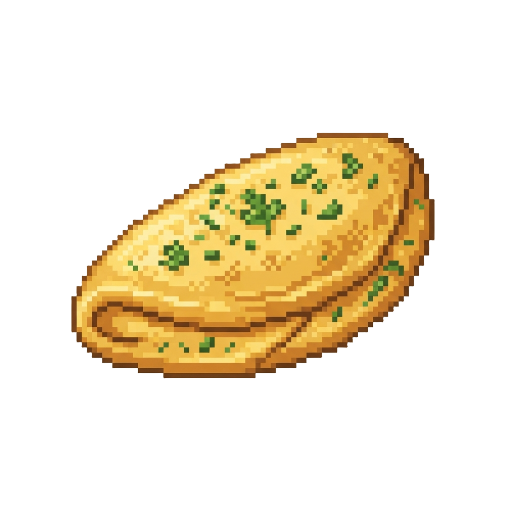 A Perfectly Folded Golden French Omelette with Herbs