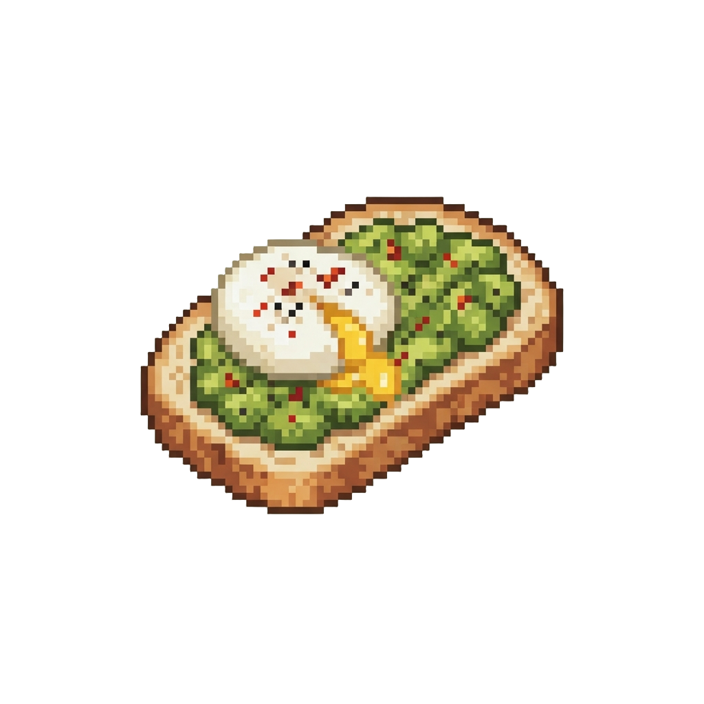 A Gourmet Avocado Toast with a Poached Egg and Chili Flakes