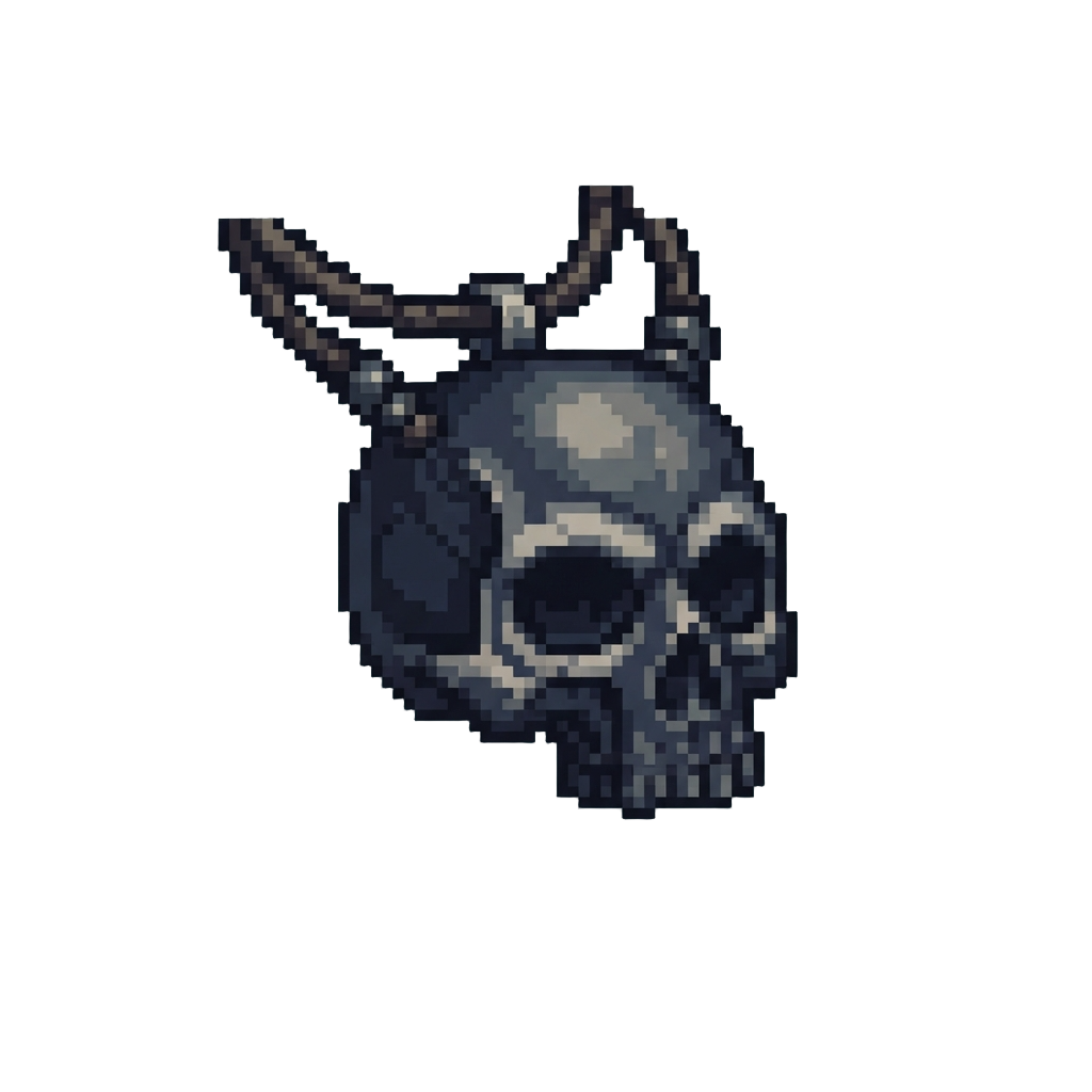A Dark Shadowy Skull Amulet