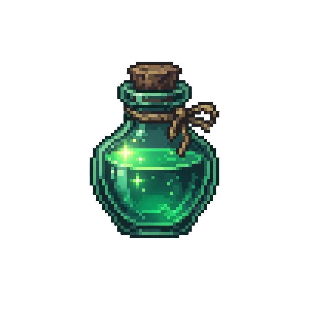 A Strange Glowing Green Potion