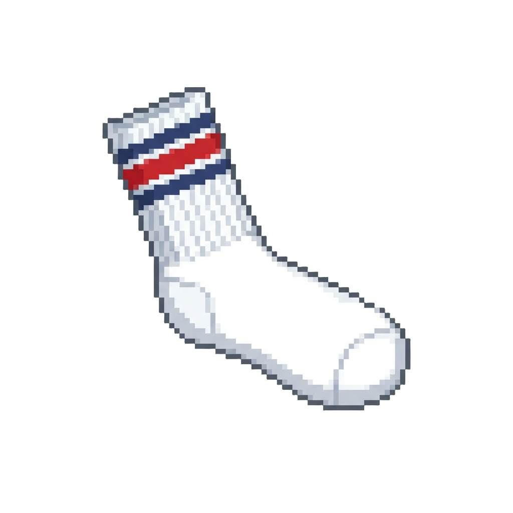 A Plain White Athletic Tube Sock