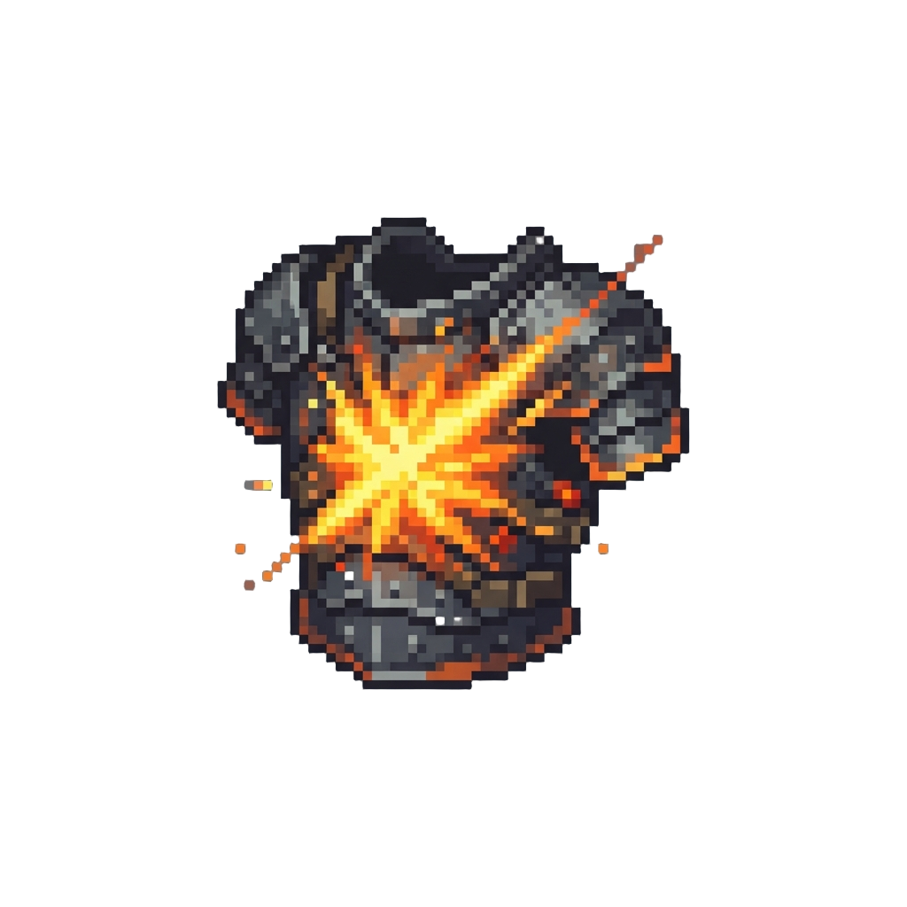 A Fiery Chest Armor Impact Spark Effect