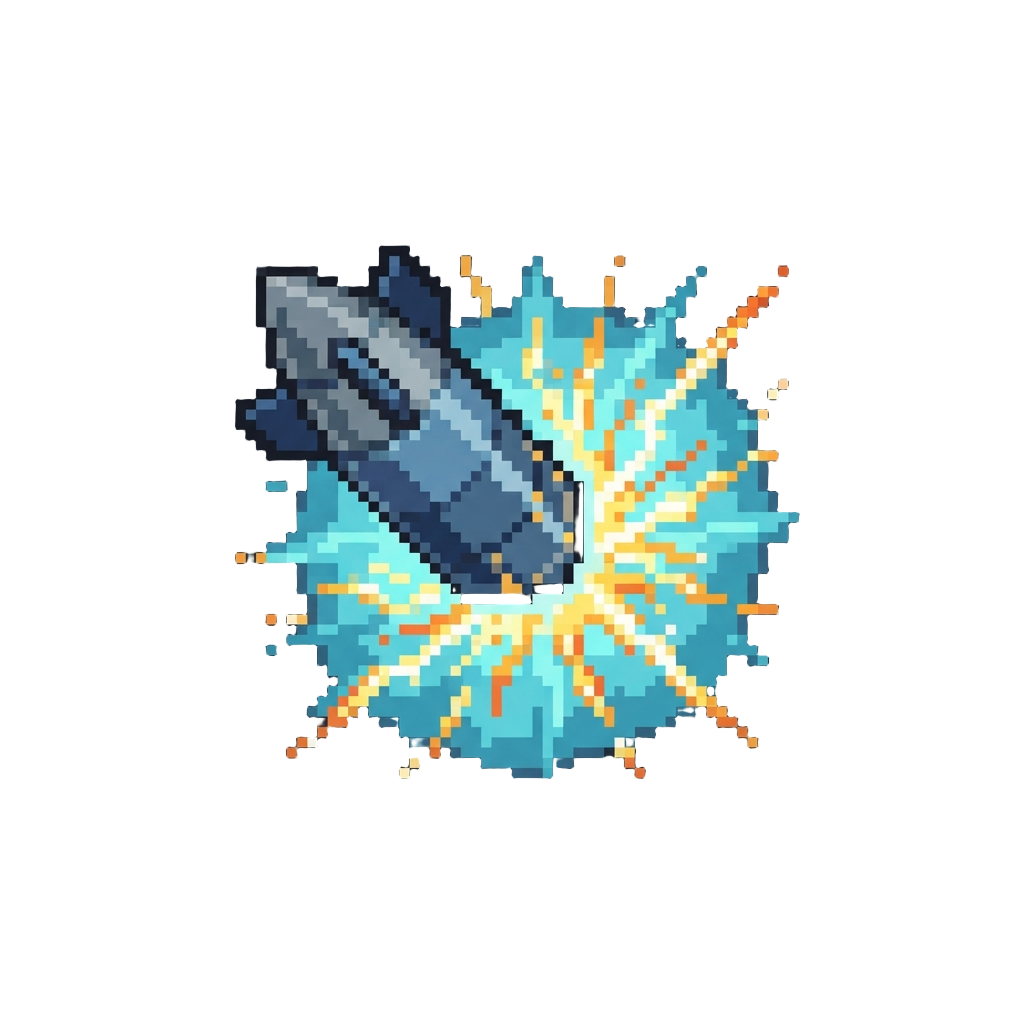 A Sci-fi Emp Rocket Blast with Shockwave Explosions and Sparks