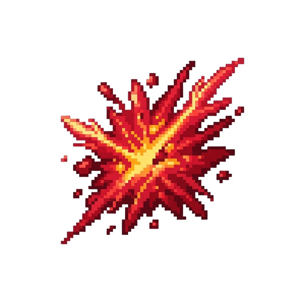 A Dramatic Red-energy Splatter Impact Effect