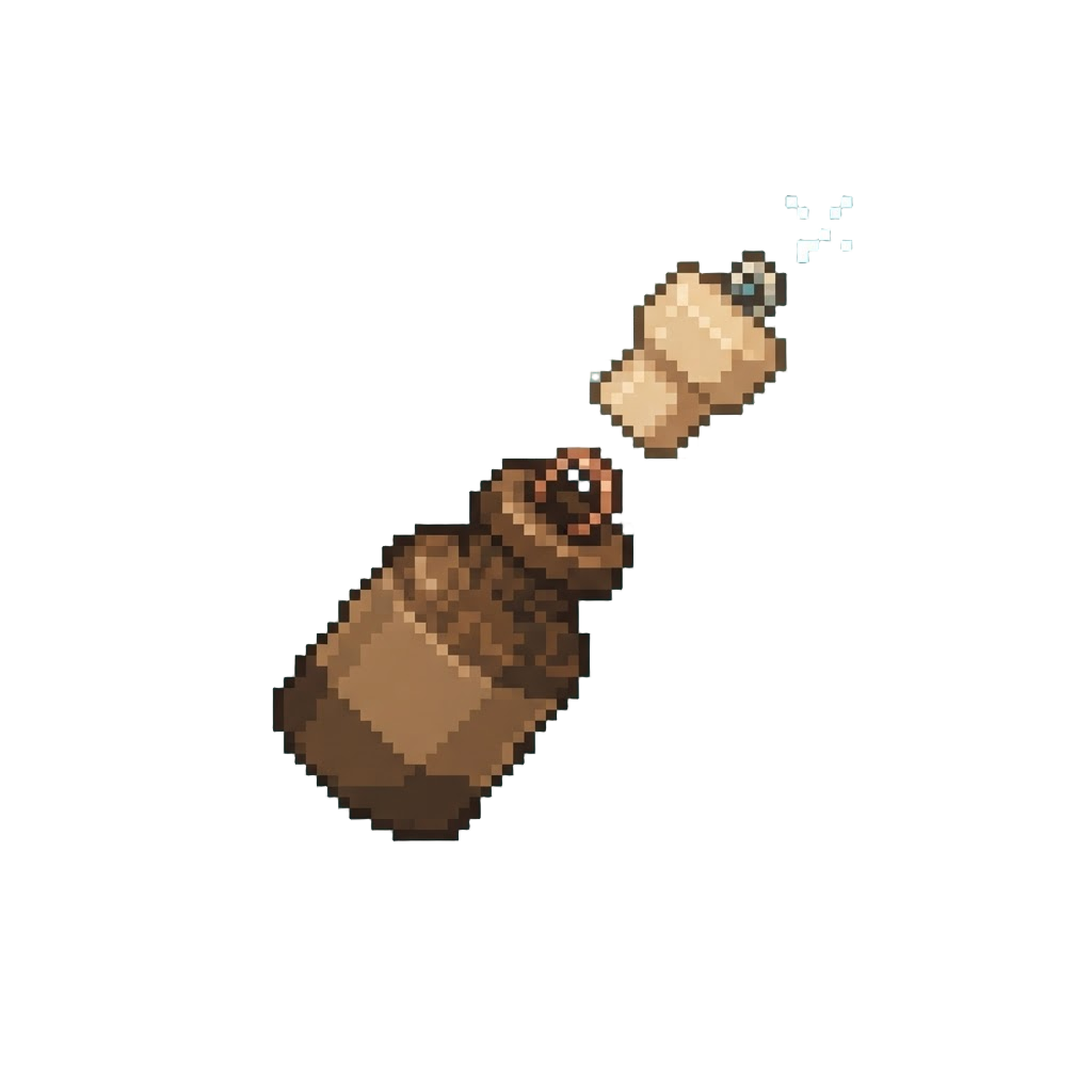 A Small Toy Cork Popping Out