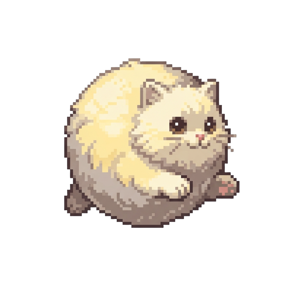 A Fluffy Round Spherical Floof Cat Rolling and Running