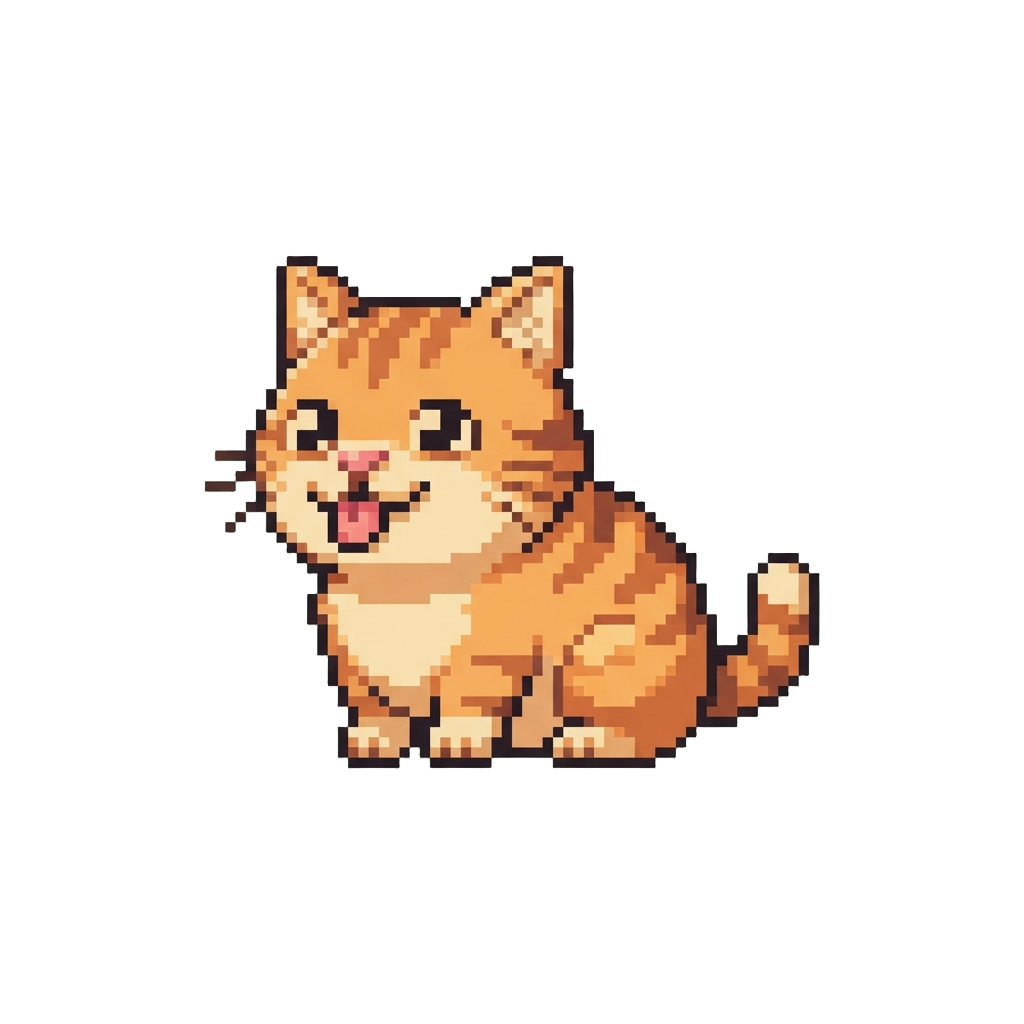 A Derpy Derp Cat with Its Tongue Sticking Out Happily
