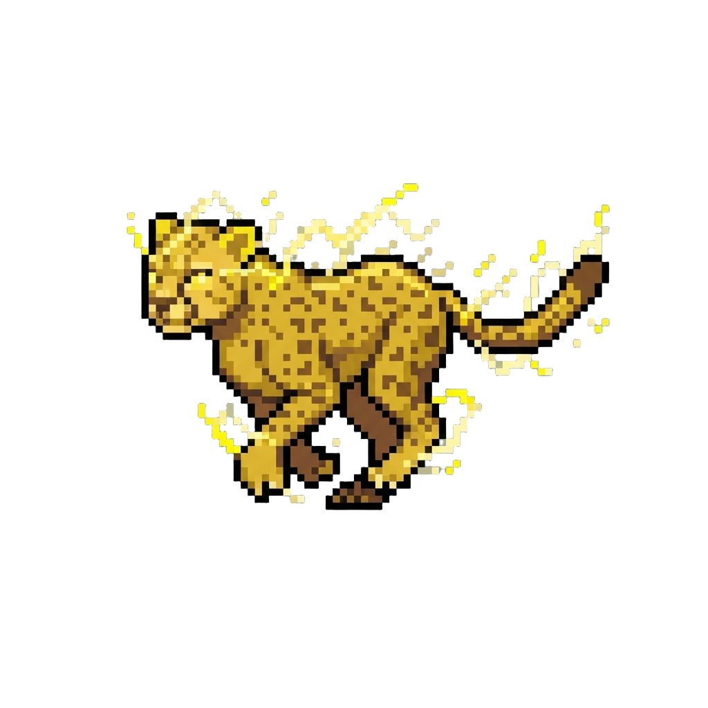 An Electric Lightning Cheetah Crackling with Yellow Spark Arcs