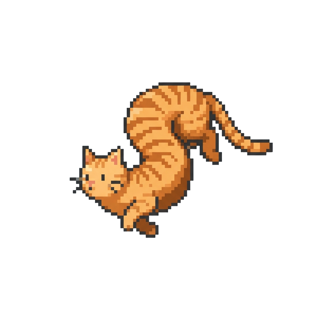 A Stretchy Long Cat Wiggling As It Scampers Away