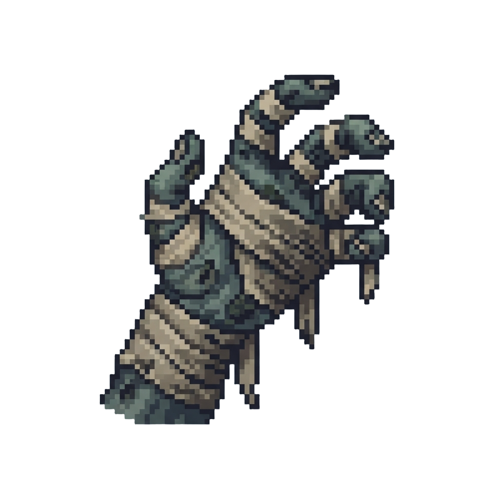 A Decaying Zombie Hand Wrapped in Bandages