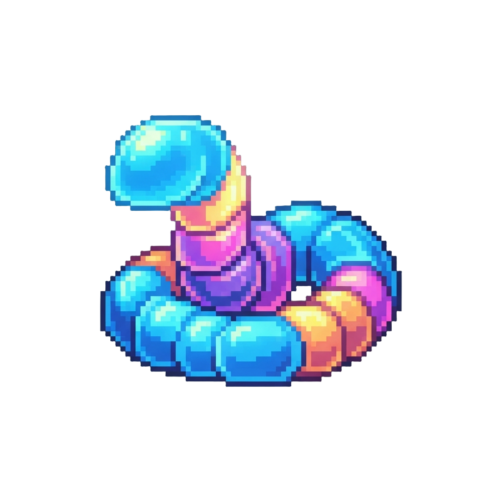 A Glowing Neon Gummy Worm