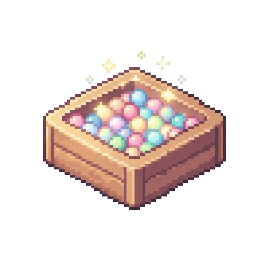 A Glowing Pastel Ball Pit Under Starry Lights