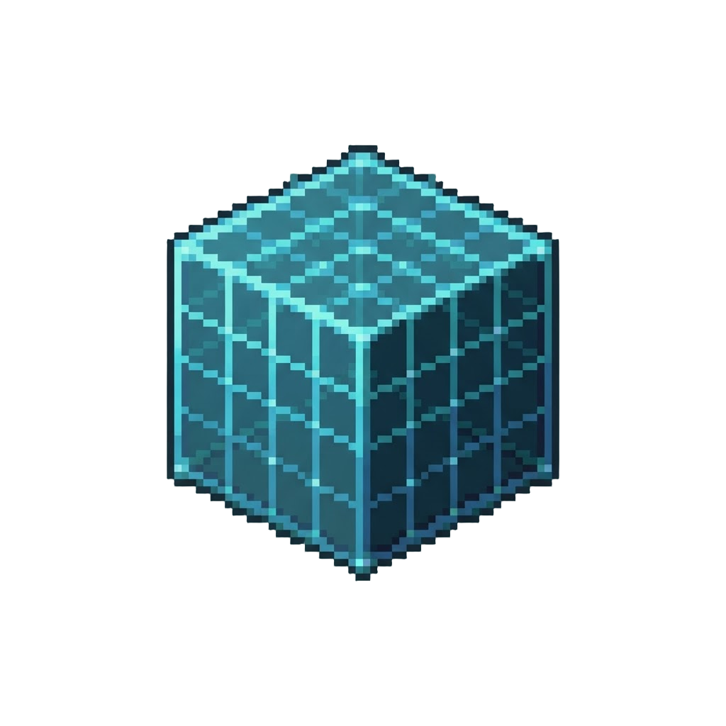 A Floating Digital Wireframe Grid Matrix