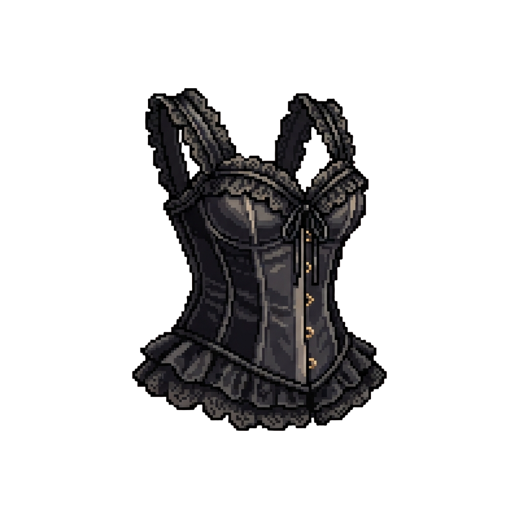 Gothic Lolita Style with Frilly Black Lace and Velvet Corset