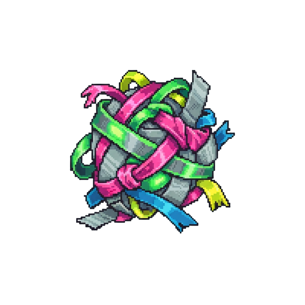 Tangled in Neon Tape and Duct Tape Fashion Experiment