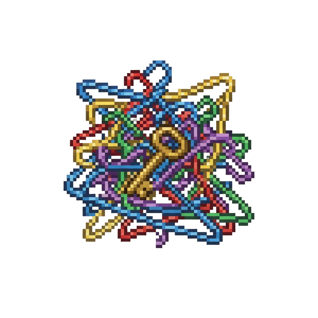 Tangled in a Pile of Multicolored Wire Hangers